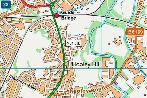 M34 5JL map - OS VectorMap District (Ordnance Survey)
