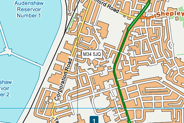 M34 5JQ map - OS VectorMap District (Ordnance Survey) M34 5JQ map - OS VectorMap District (Ordnance Survey)