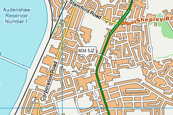 M34 5JZ map - OS VectorMap District (Ordnance Survey) M34 5JZ map - OS VectorMap District (Ordnance Survey)