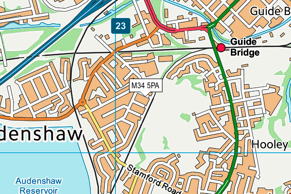 M34 5PA map - OS VectorMap District (Ordnance Survey) M34 5PA map - OS VectorMap District (Ordnance Survey)