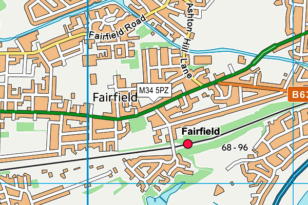 M34 5PZ map - OS VectorMap District (Ordnance Survey) M34 5PZ map - OS VectorMap District (Ordnance Survey)