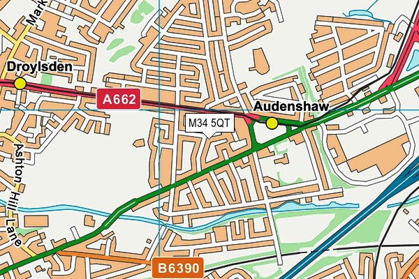 M34 5QT map - OS VectorMap District (Ordnance Survey) M34 5QT map - OS VectorMap District (Ordnance Survey)