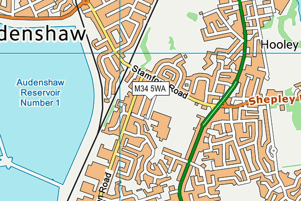 M34 5WA map - OS VectorMap District (Ordnance Survey) M34 5WA map - OS VectorMap District (Ordnance Survey)