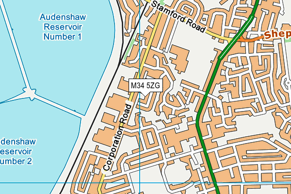 M34 5ZG map - OS VectorMap District (Ordnance Survey) M34 5ZG map - OS VectorMap District (Ordnance Survey)