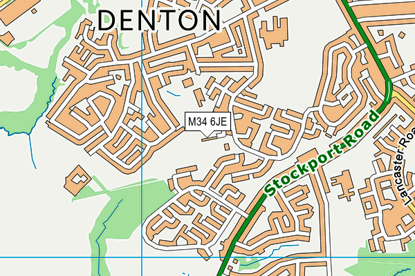 M34 6JE map - OS VectorMap District (Ordnance Survey)