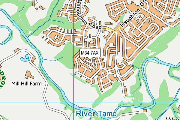 M34 7AX map - OS VectorMap District (Ordnance Survey) M34 7AX map - OS VectorMap District (Ordnance Survey)