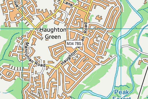 M34 7BS map - OS VectorMap District (Ordnance Survey)
