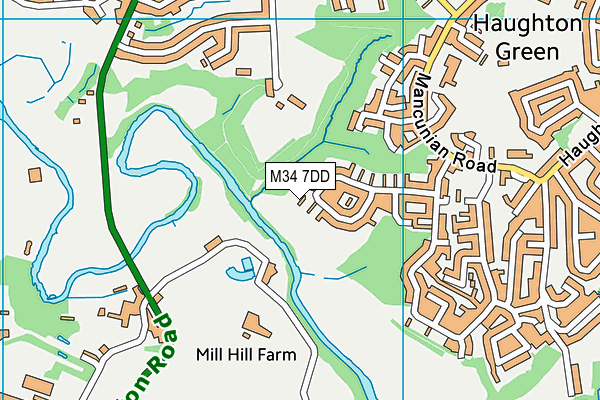 M34 7DD map - OS VectorMap District (Ordnance Survey)
