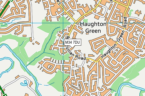 M34 7DU map - OS VectorMap District (Ordnance Survey)