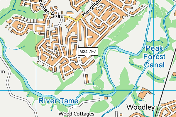 M34 7EZ map - OS VectorMap District (Ordnance Survey)