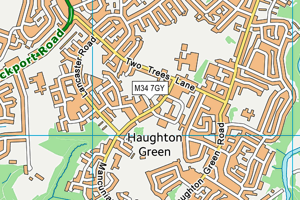 M34 7GY map - OS VectorMap District (Ordnance Survey)
