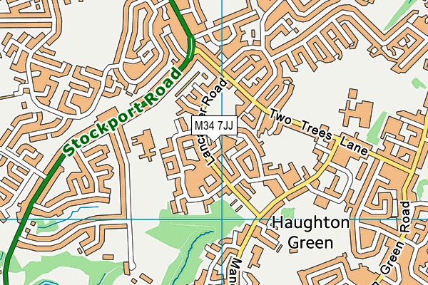 M34 7JJ map - OS VectorMap District (Ordnance Survey) M34 7JJ map - OS VectorMap District (Ordnance Survey)