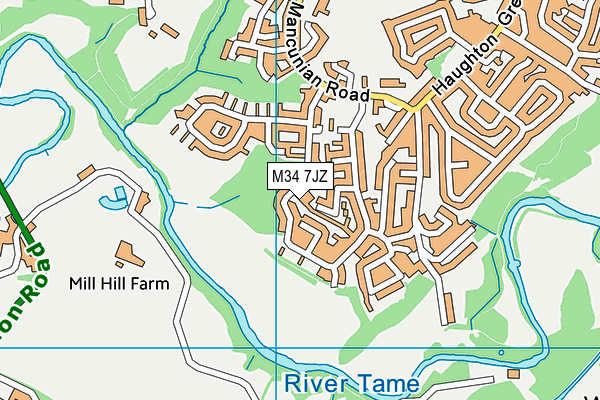 M34 7JZ map - OS VectorMap District (Ordnance Survey) M34 7JZ map - OS VectorMap District (Ordnance Survey)