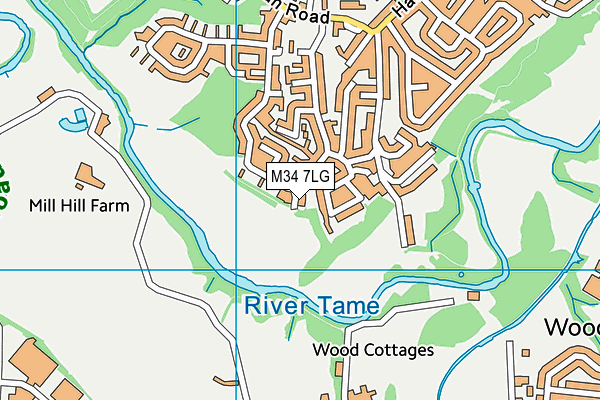 M34 7LG map - OS VectorMap District (Ordnance Survey)