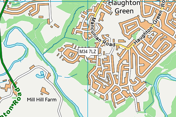 M34 7LZ map - OS VectorMap District (Ordnance Survey) M34 7LZ map - OS VectorMap District (Ordnance Survey)