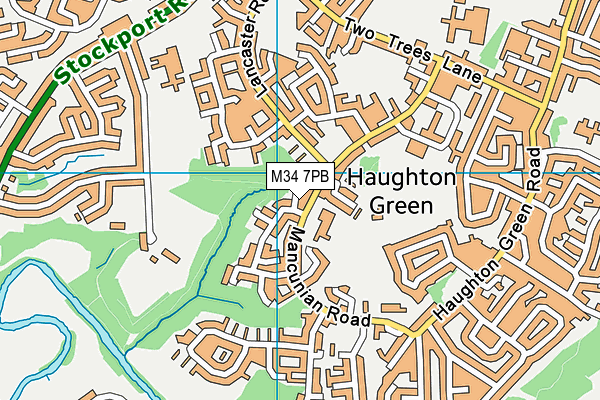 M34 7PB map - OS VectorMap District (Ordnance Survey) M34 7PB map - OS VectorMap District (Ordnance Survey)
