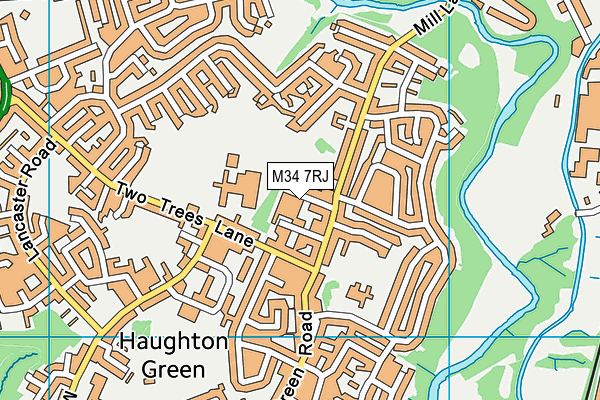 M34 7RJ map - OS VectorMap District (Ordnance Survey)