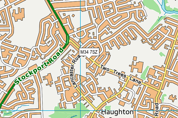 M34 7SZ map - OS VectorMap District (Ordnance Survey)