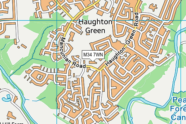 M34 7WN map - OS VectorMap District (Ordnance Survey)