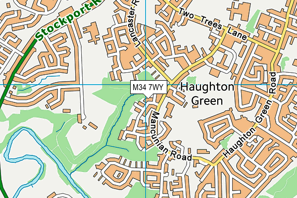 M34 7WY map - OS VectorMap District (Ordnance Survey) M34 7WY map - OS VectorMap District (Ordnance Survey)