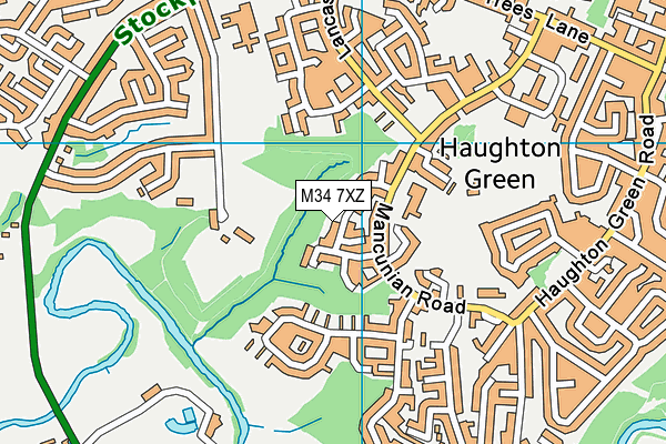 M34 7XZ map - OS VectorMap District (Ordnance Survey) M34 7XZ map - OS VectorMap District (Ordnance Survey)