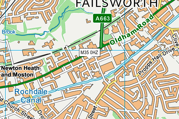 M35 0HZ map - OS VectorMap District (Ordnance Survey)