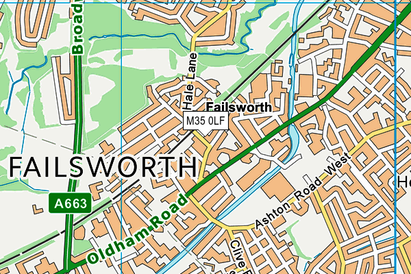 M35 0LF map - OS VectorMap District (Ordnance Survey)