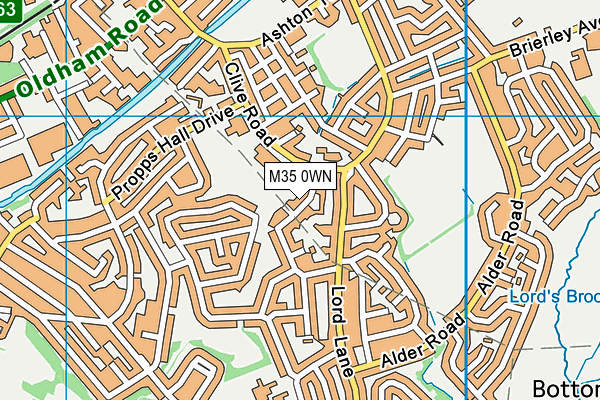 M35 0WN map - OS VectorMap District (Ordnance Survey) M35 0WN map - OS VectorMap District (Ordnance Survey)
