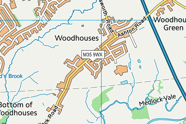 M35 9WX map - OS VectorMap District (Ordnance Survey)