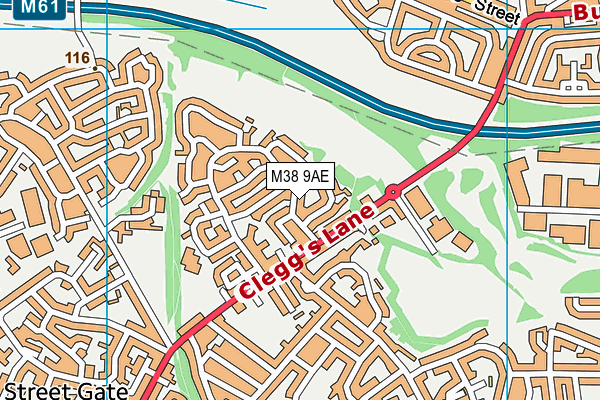 M38 9AE map - OS VectorMap District (Ordnance Survey) M38 9AE map - OS VectorMap District (Ordnance Survey)