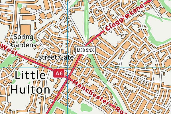 M38 9NX map - OS VectorMap District (Ordnance Survey) M38 9NX map - OS VectorMap District (Ordnance Survey)