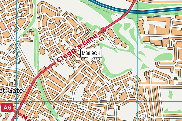 M38 9QH map - OS VectorMap District (Ordnance Survey)