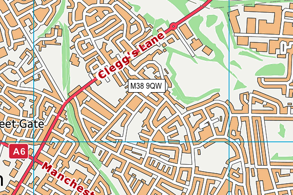 M38 9QW map - OS VectorMap District (Ordnance Survey) M38 9QW map - OS VectorMap District (Ordnance Survey)
