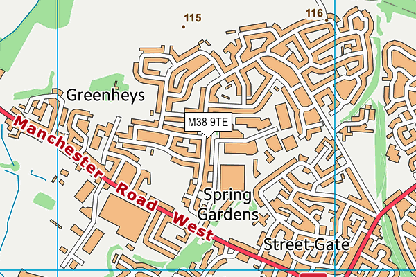 M38 9TE map - OS VectorMap District (Ordnance Survey) M38 9TE map - OS VectorMap District (Ordnance Survey)