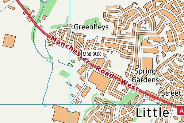 M38 9UX map - OS VectorMap District (Ordnance Survey) M38 9UX map - OS VectorMap District (Ordnance Survey)
