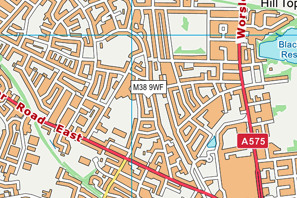 M38 9WF map - OS VectorMap District (Ordnance Survey)