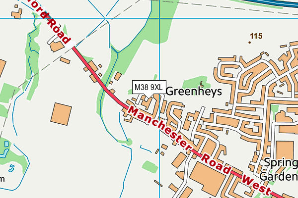 M38 9XL map - OS VectorMap District (Ordnance Survey) M38 9XL map - OS VectorMap District (Ordnance Survey)