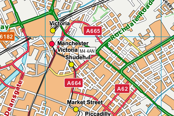 M4 4AN map - OS VectorMap District (Ordnance Survey)
