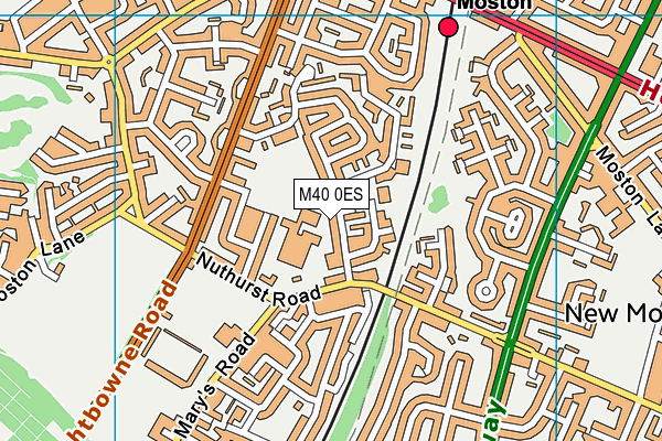M40 0ES map - OS VectorMap District (Ordnance Survey) M40 0ES map - OS VectorMap District (Ordnance Survey)