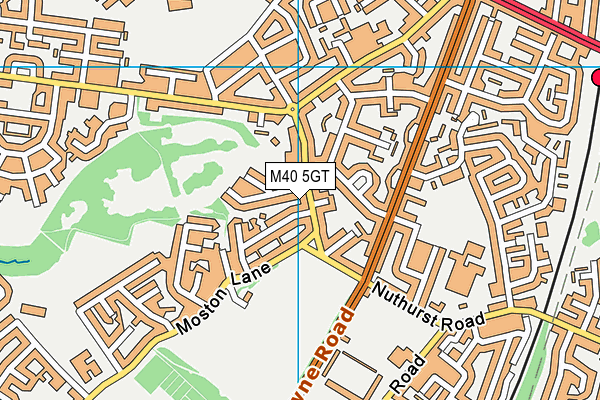 M40 5GT map - OS VectorMap District (Ordnance Survey)