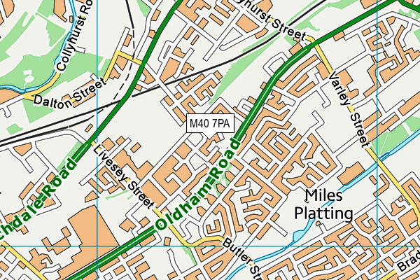 M40 7PA map - OS VectorMap District (Ordnance Survey) M40 7PA map - OS VectorMap District (Ordnance Survey)