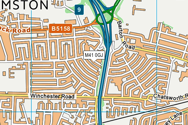 M41 0GJ map - OS VectorMap District (Ordnance Survey)