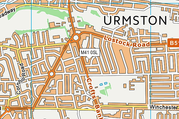 M41 0SL map - OS VectorMap District (Ordnance Survey)