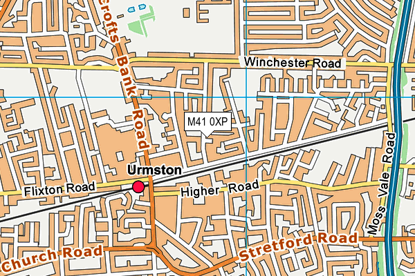 M41 0XP map - OS VectorMap District (Ordnance Survey)