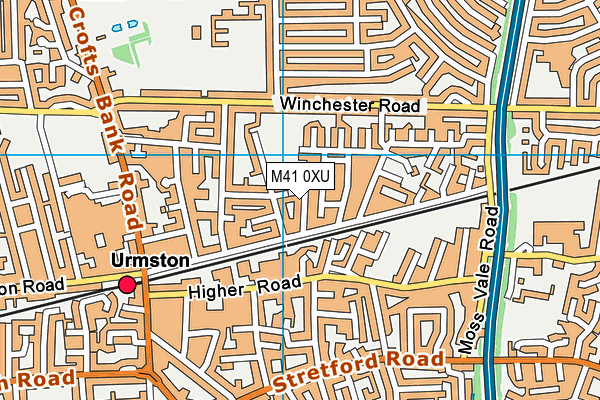 M41 0XU map - OS VectorMap District (Ordnance Survey)