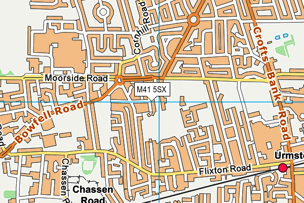 M41 5SX map - OS VectorMap District (Ordnance Survey) M41 5SX map - OS VectorMap District (Ordnance Survey)