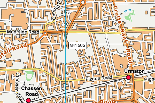 M41 5UG map - OS VectorMap District (Ordnance Survey)