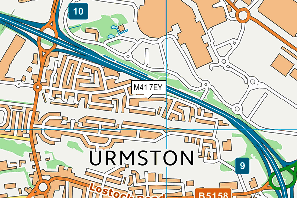 M41 7EY map - OS VectorMap District (Ordnance Survey)