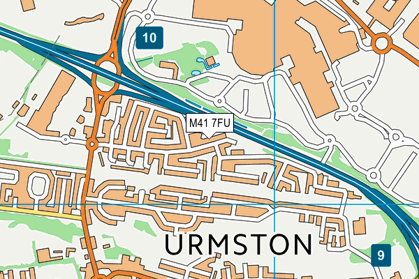 M41 7FU map - OS VectorMap District (Ordnance Survey)