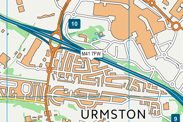 M41 7FW map - OS VectorMap District (Ordnance Survey)